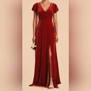 Chic Velvet Maxi Dress in Rich Red